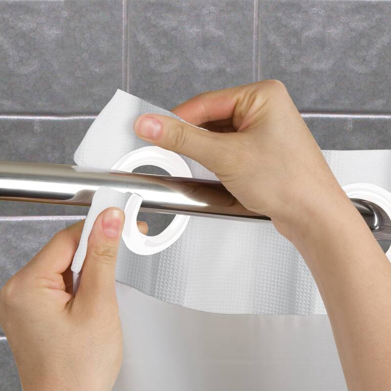 3-in-1 Microfiber Shower Curtain, 71" x 74", White