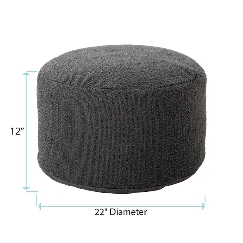 Allan Andrews Foot Pouf Barbet Charcoal