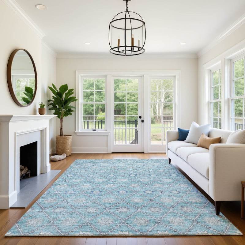 Premium Washable Super Soft Boho Trellis Mayfield Rug
