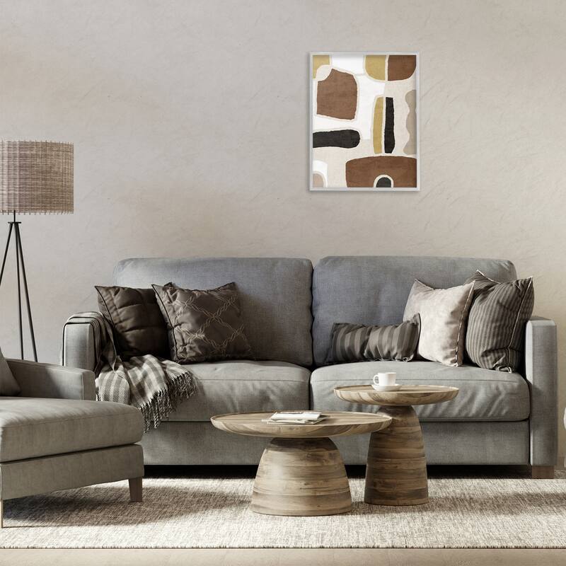 Stupell Earthy Organic Shapes Framed Giclee Art Design By Amber Sterling