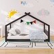 preview thumbnail 2 of 26, Sturdy Pinewood House Bed with Roof, Playful Design & Semi-Enclosed Space for Kids