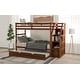 preview thumbnail 15 of 13, Wood Bunk Bed with Twin Trundle and 3 Storage Stairs, Walnut