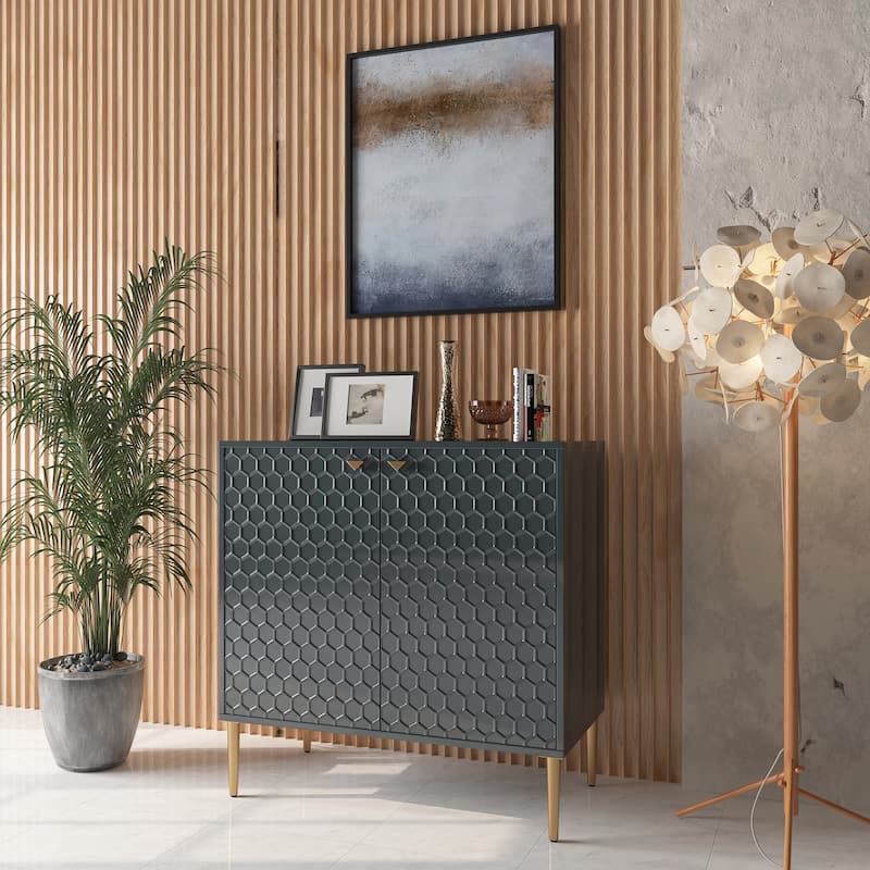 2 Door Sideboard Locker Media Storage Accent Cabinet