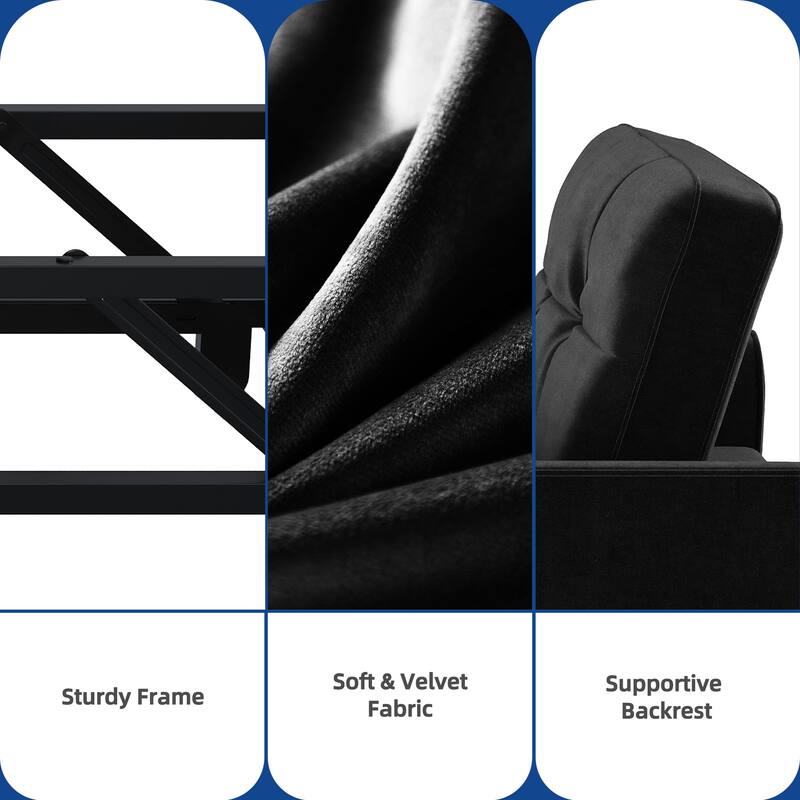 Moasis 3-in-1 Adjustable Sleeper Sofa Bed, Pull Out Chair Sofa for Living Room