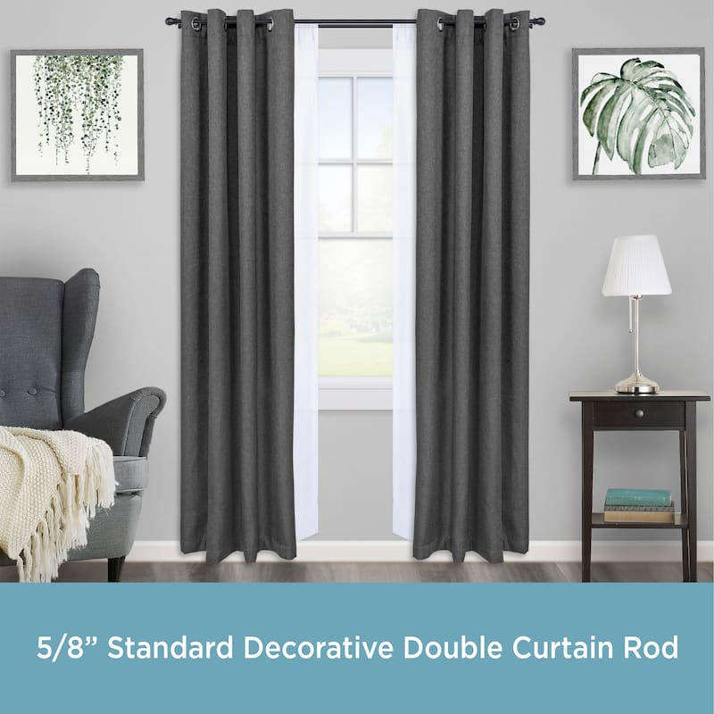 Kenney Scroll Ball 5/8" Standard Decorative Window Double Curtain Rod