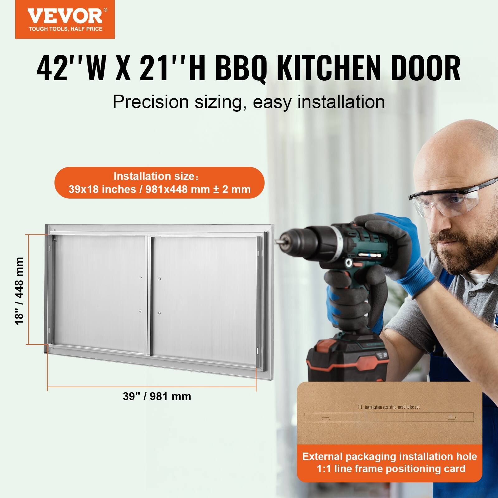 VEVOR Stainless Steel BBQ Island Access Door for Outdoor Kitchen Bed