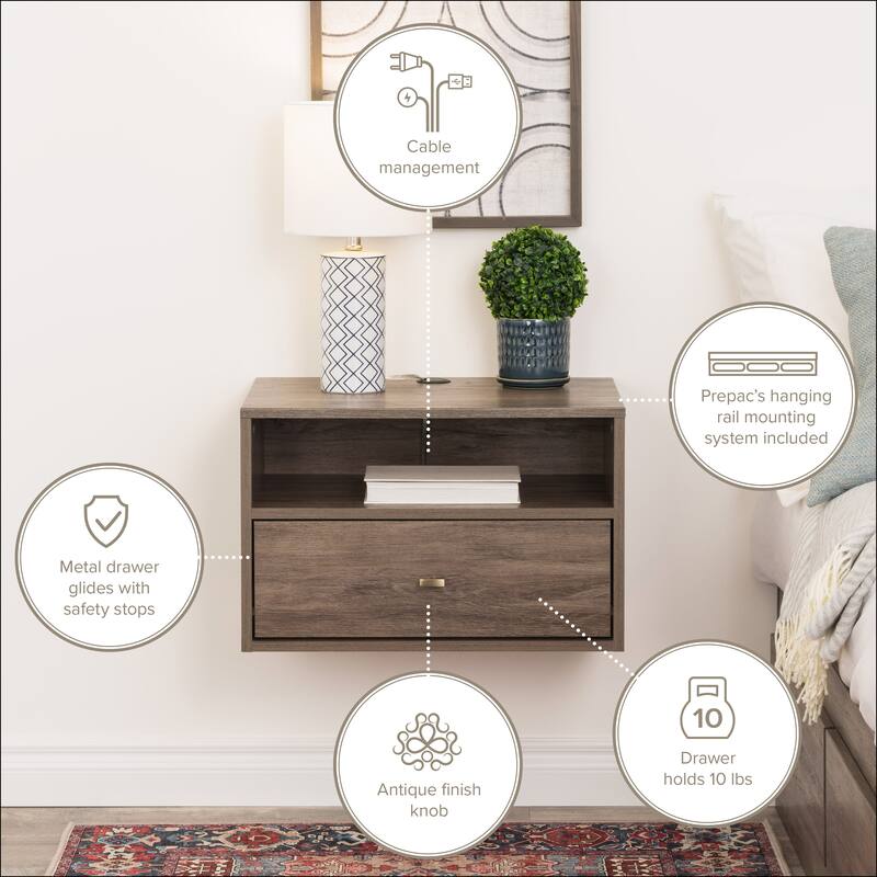 Prepac Hanging Nightstands - Set of 2