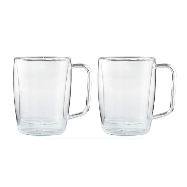 Zwilling J.A. Henckels Sorrento Plus 4 Piece Double Wall Glass Coffee Mug Set, Clear, 12 oz