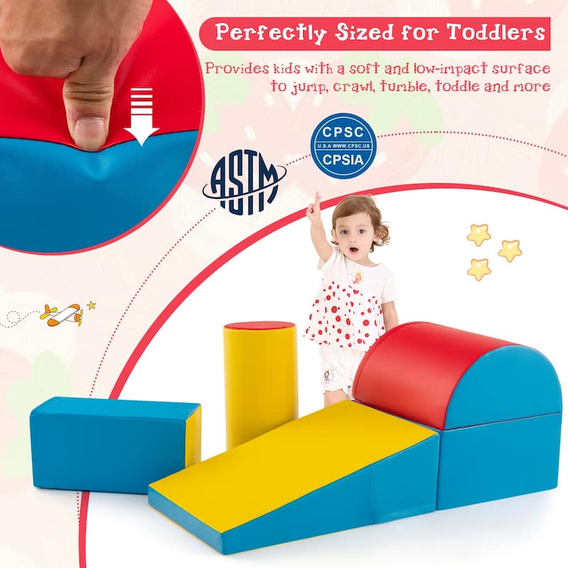 5-Piece Kids Climb and Crawl Activity Playset - 15.5" x 8" x 8"