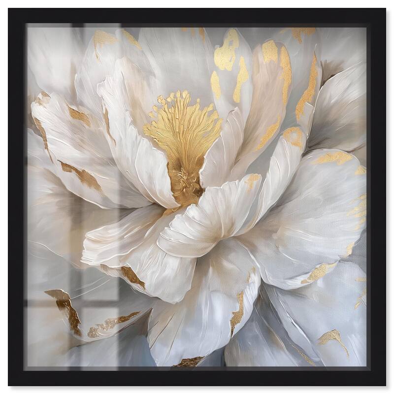 Golden Veins of Grace Shadowbox by Art Remedy - Black - 30" x 30"