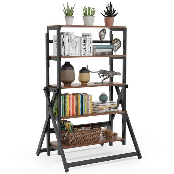 Shop 5 Tier Folding Bookcase For Shelving Can Also Be Dining