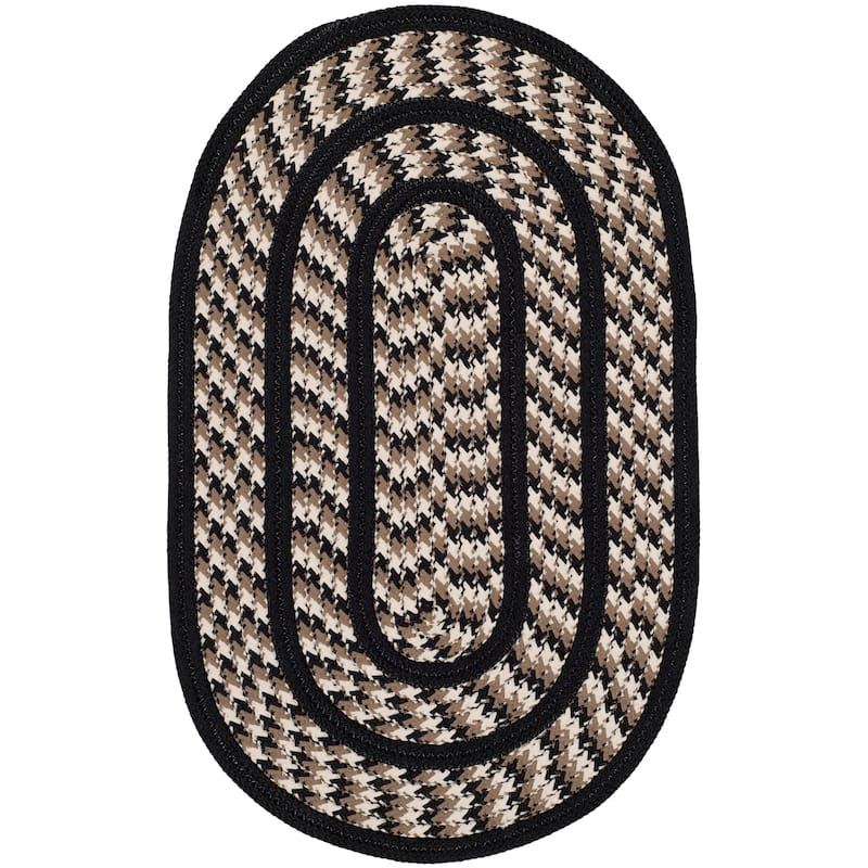 SAFAVIEH, Handmade Braided Jinela Country Rug - 2'6" x 4' Oval - Ivory/Black