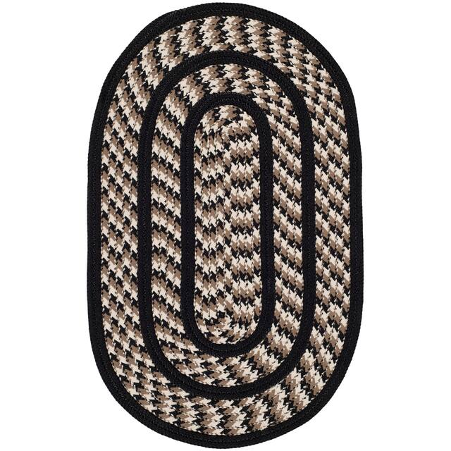 SAFAVIEH Handmade Braided Levina Country Rug - 3' x 5' Oval - Ivory/Black