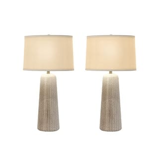 Marissa, 31" Beige Resin Table Lamps (Set of 2, Coastal Transitional Look)