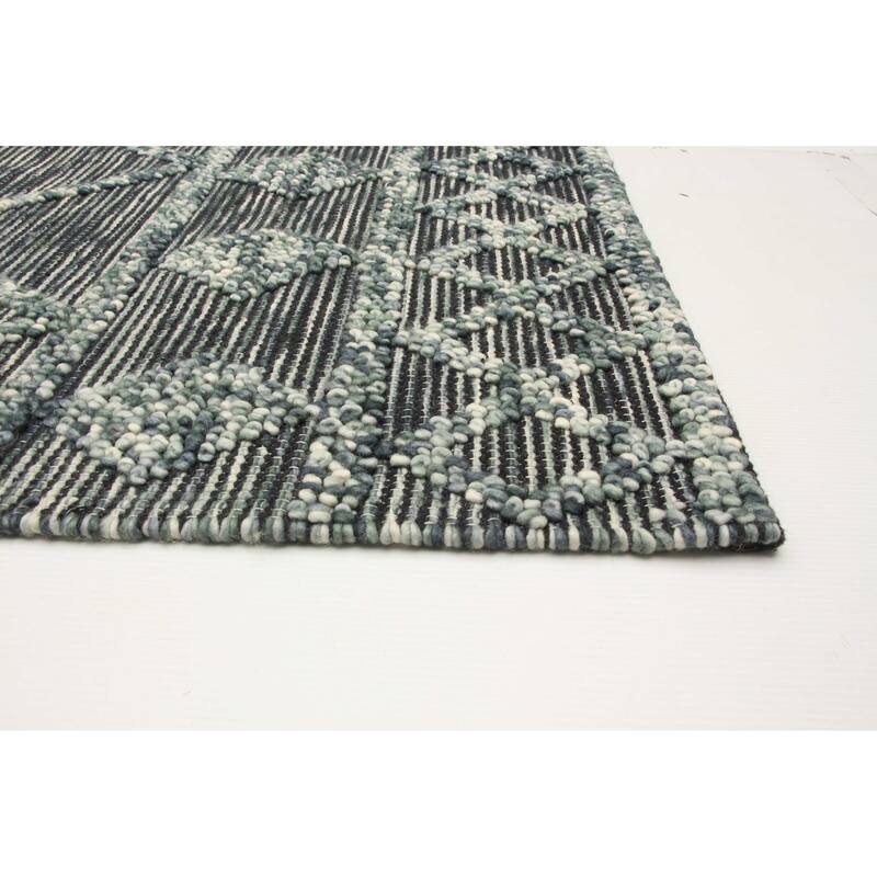 ECARPETGALLERY Braid weave Sienna Teal Wool Rug - 5'3 x 7'7