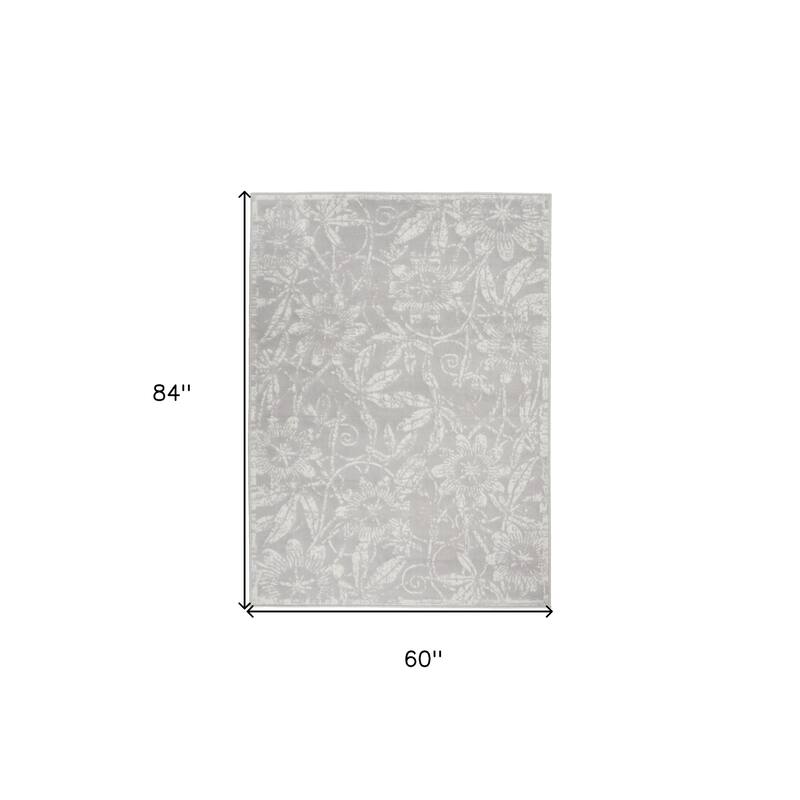 Power Loomed Distressed Floral Traditional Stain Resistant Area Rug
