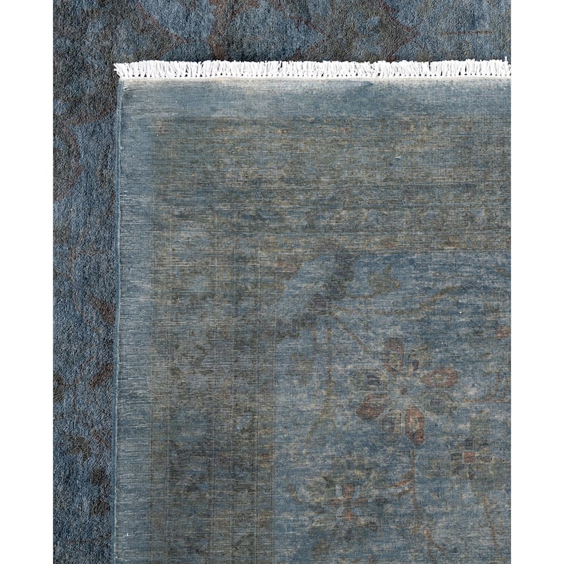 Overdyed One-of-a-Kind Hand-Knotted Area Rug - Gray - 12' 3" x 15' 8"