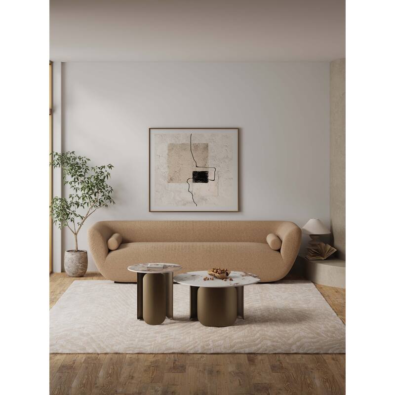 Manhattan Comfort Monica 2-Piece Modern Table Set - Gold