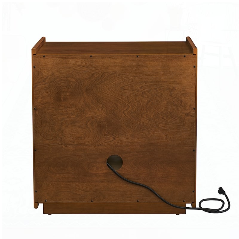 Nightstand with Charging Station and Open Shelf