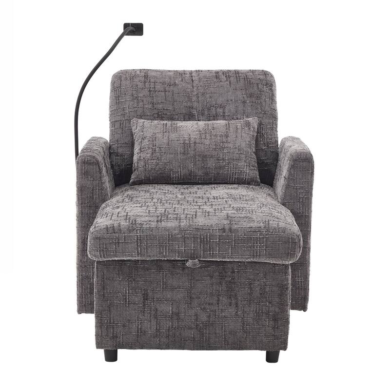 Multifunctional Lazy Person Sofa Recliner can be Stored Storage Backrest with Cell Phone Bracket Single Leisure Chair