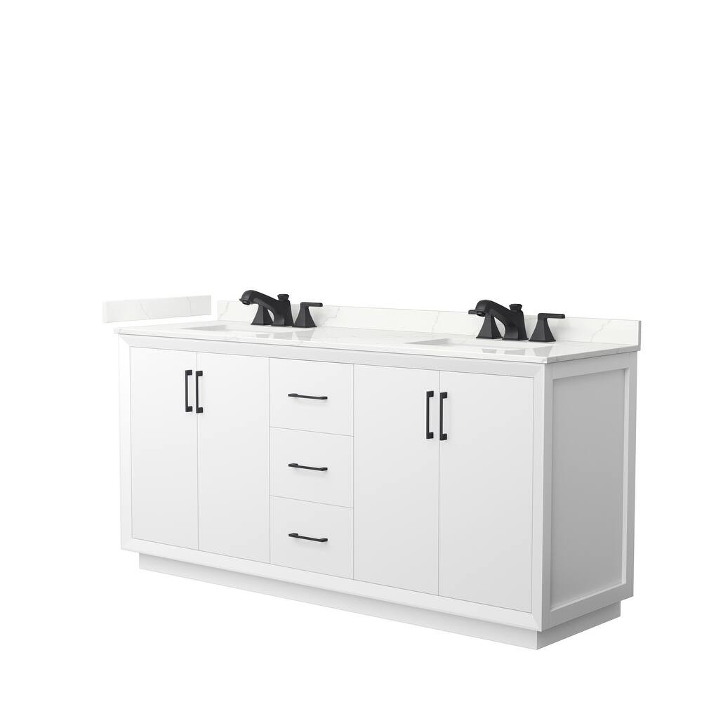 Strada 72-inch Double Vanity, Quartz Top
