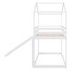 preview thumbnail 11 of 14, Friendly Design Twin Over Twin Bunk Bed with Roof, Slide and Ladder