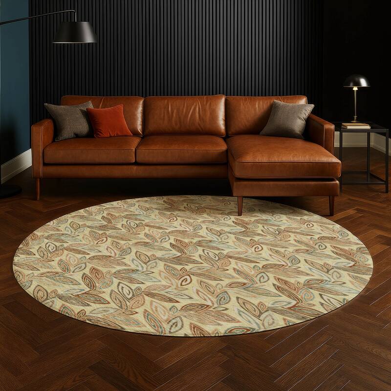 Machine Washable Indoor/ Outdoor Modern Rose Hill Chantille Rug