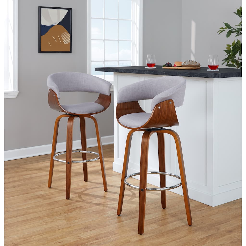 Carson Carrington Sauda 30" Fixed-Height Bar Stool with Bent Wood Legs (Set of 2)