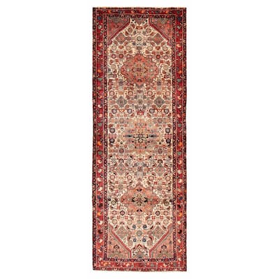 ECARPETGALLERY Hand-knotted Anadol Cream Wool Rug - 3' 7" x 10' 3"