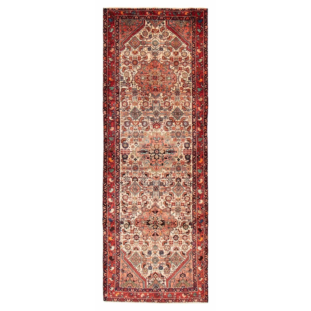 ECARPETGALLERY Hand-knotted Anadol Cream Wool Rug - 3' 7" x 10' 3"