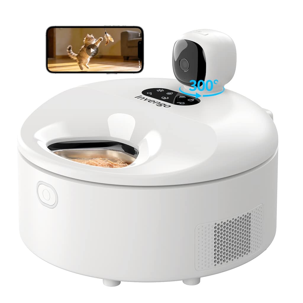 Smart Wet Cat Feeder with 3MP Camera and App Control - N/A