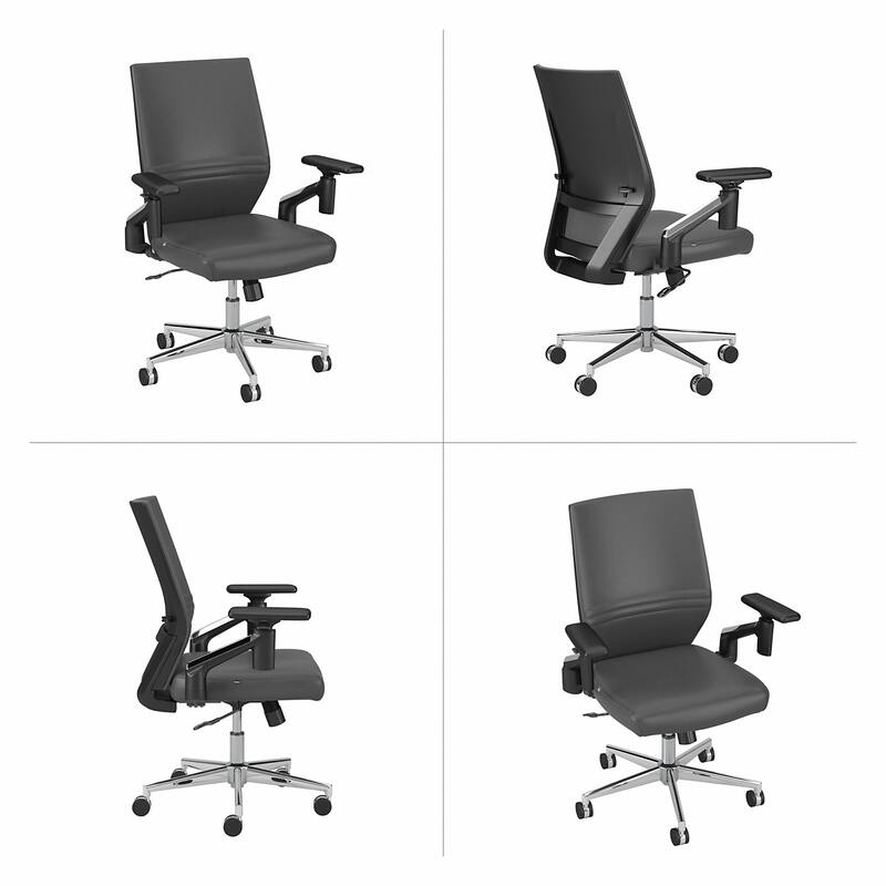 Laguna Mid Back Leather Office Chair by Bush Business Furniture