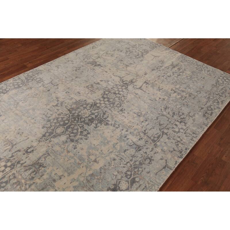 All-Over Abstract Area Rug Handmade Wool Carpet - 5'4"x 7'8"