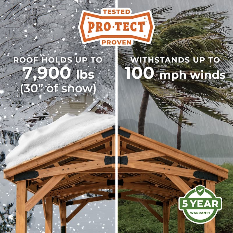 Backyard Discovery Arlington 12x12' Cedar Wood Gazebo with Steel Roof