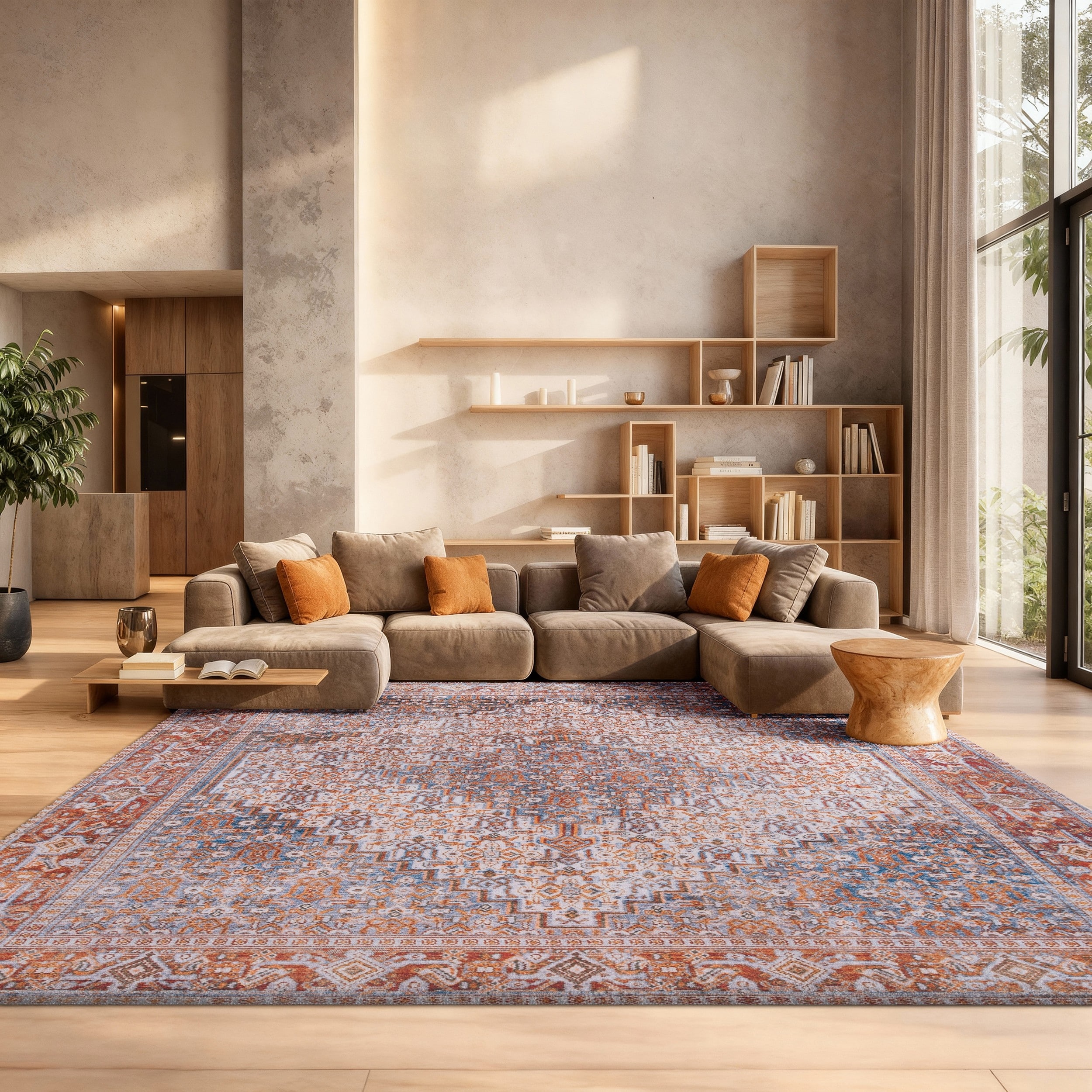SAFAVIEH Tucson Machine Washable Slip Resistant Zada Traditional Rug