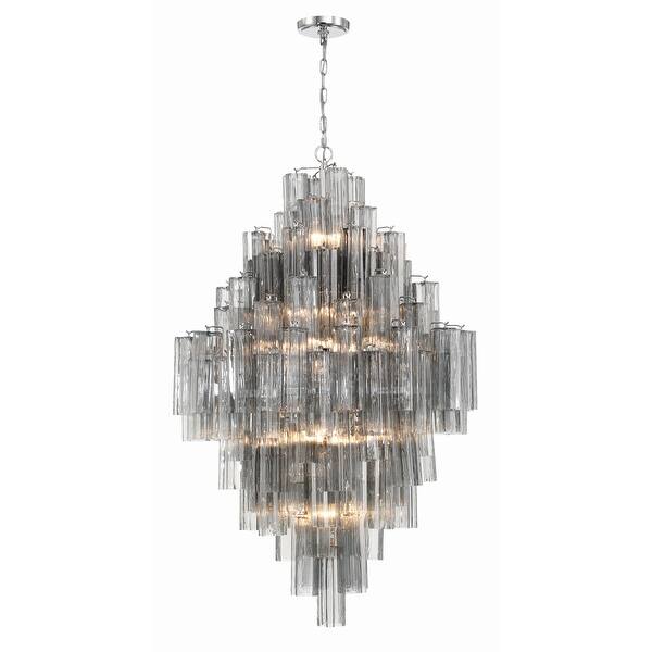 slide 2 of 6, Addis 20 Light Polished Chrome Chandelier - 30.5"W x 49.5"H x 30.5"D