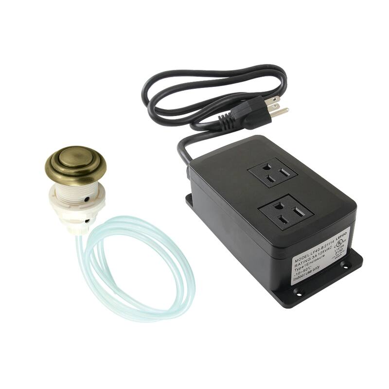 Gourmetier Dual Outlet Garbage Disposal Air Switch Kit - Antique Brass