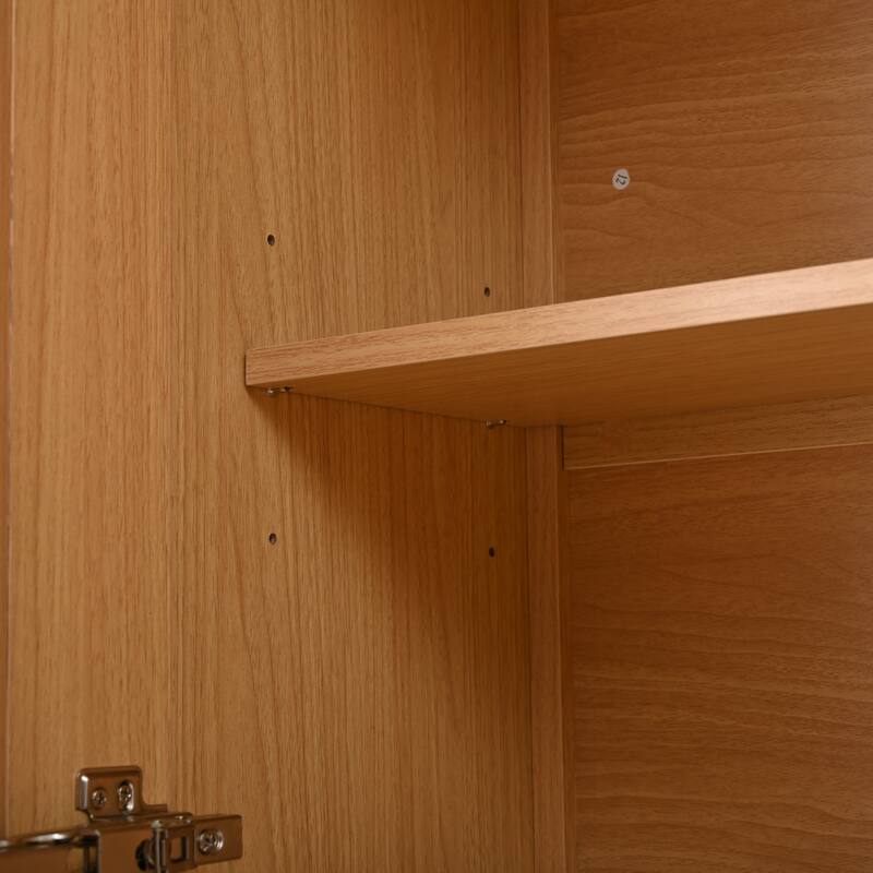 70" Wooden Kitchen Pantry Cupboard with 6 Door Shelves and 3 Drawers