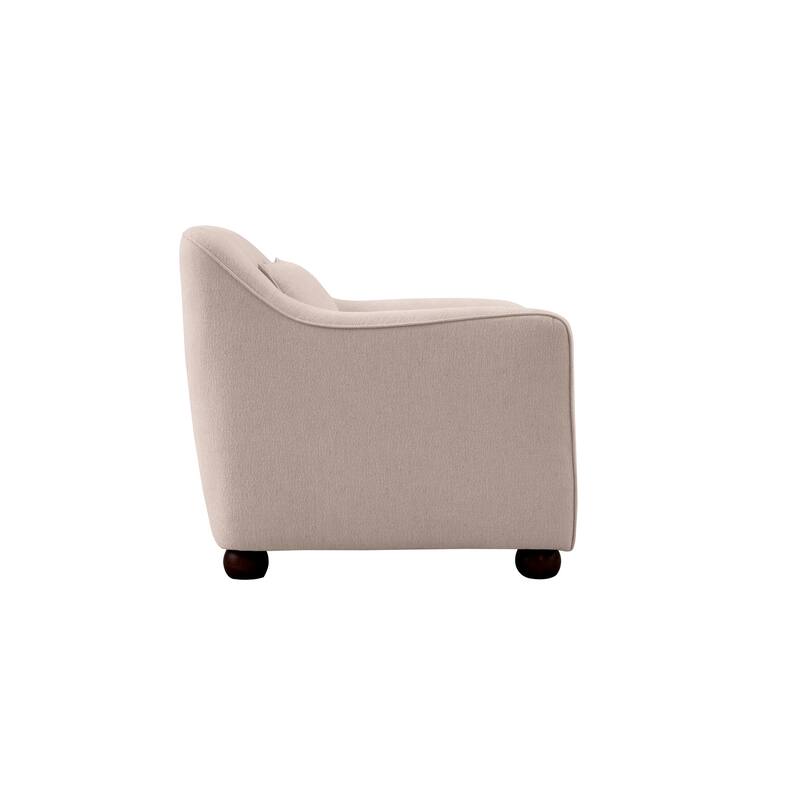 NADAAL STUDIOS Caelanor Accent Chair, Curved Back with Lumbar Cushion in C0 Performance Fabric, Rust