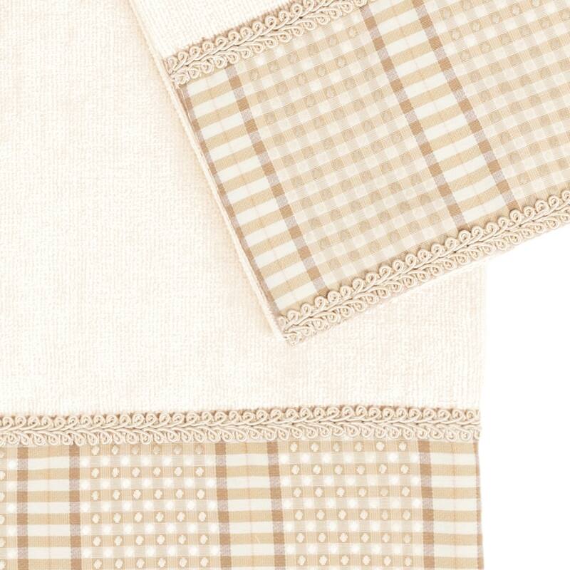 Austin Horn Classics Exposure Brown 3-piece Decorative Towel Set, Jacquard Band, double row gimp braid, Bath, Hand, Tip Towel