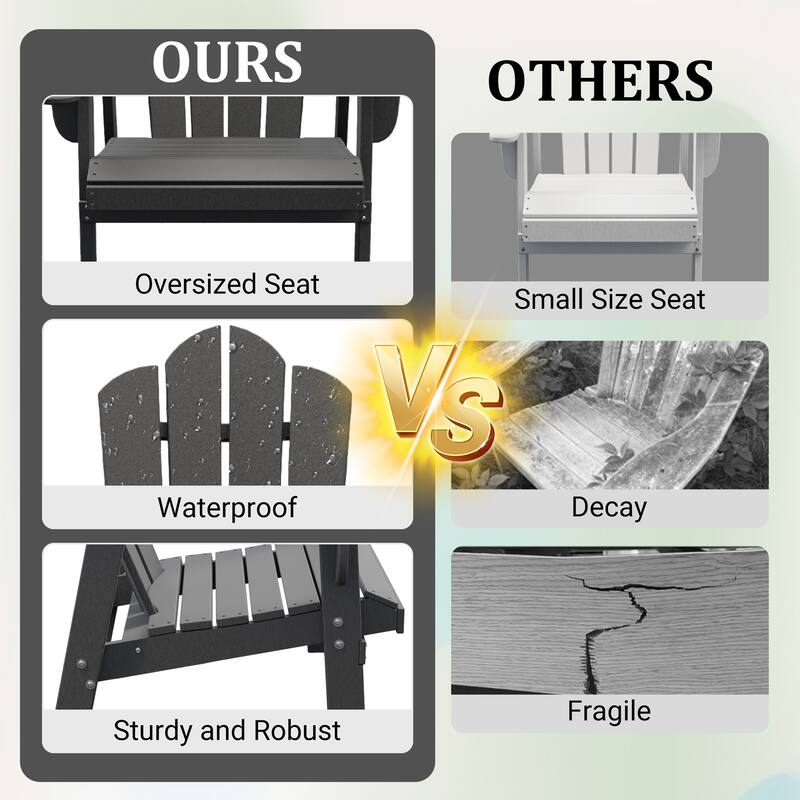 Outdoor HDPE Adirondack Chairs Outdoor Chair Plastic Lawn Chairs for Outdoor Use