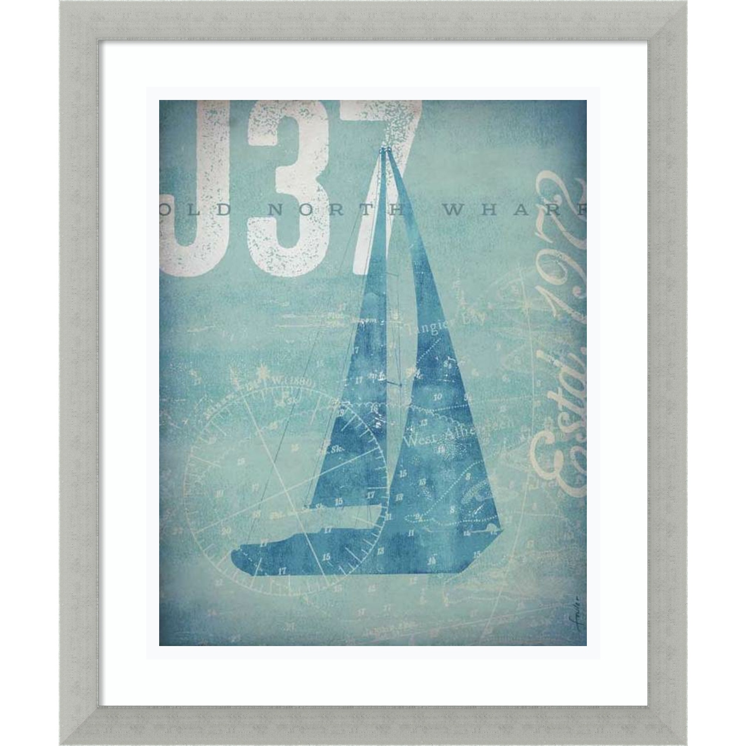 Framed Art Print Nautical III (Sailboat), Stephen Fowler 16x19 inch
