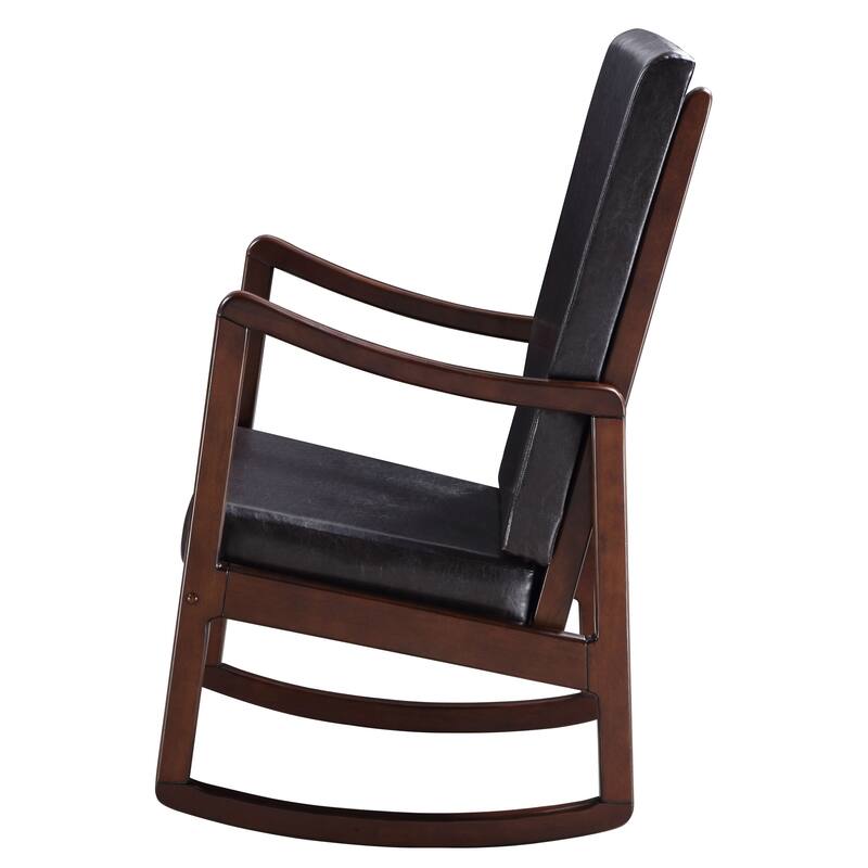 Dark Brown and Espresso Rocking Chair with Armrest Constructed of solid hardwood,Beautifully designed with wide seat