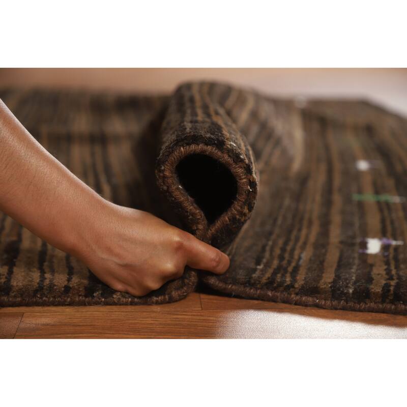 Hand Knotted Oriental 100% Wool Carpet Tribal Tribal Brown Gabbeh Area Rug - 7' 6'' X 5' 5''