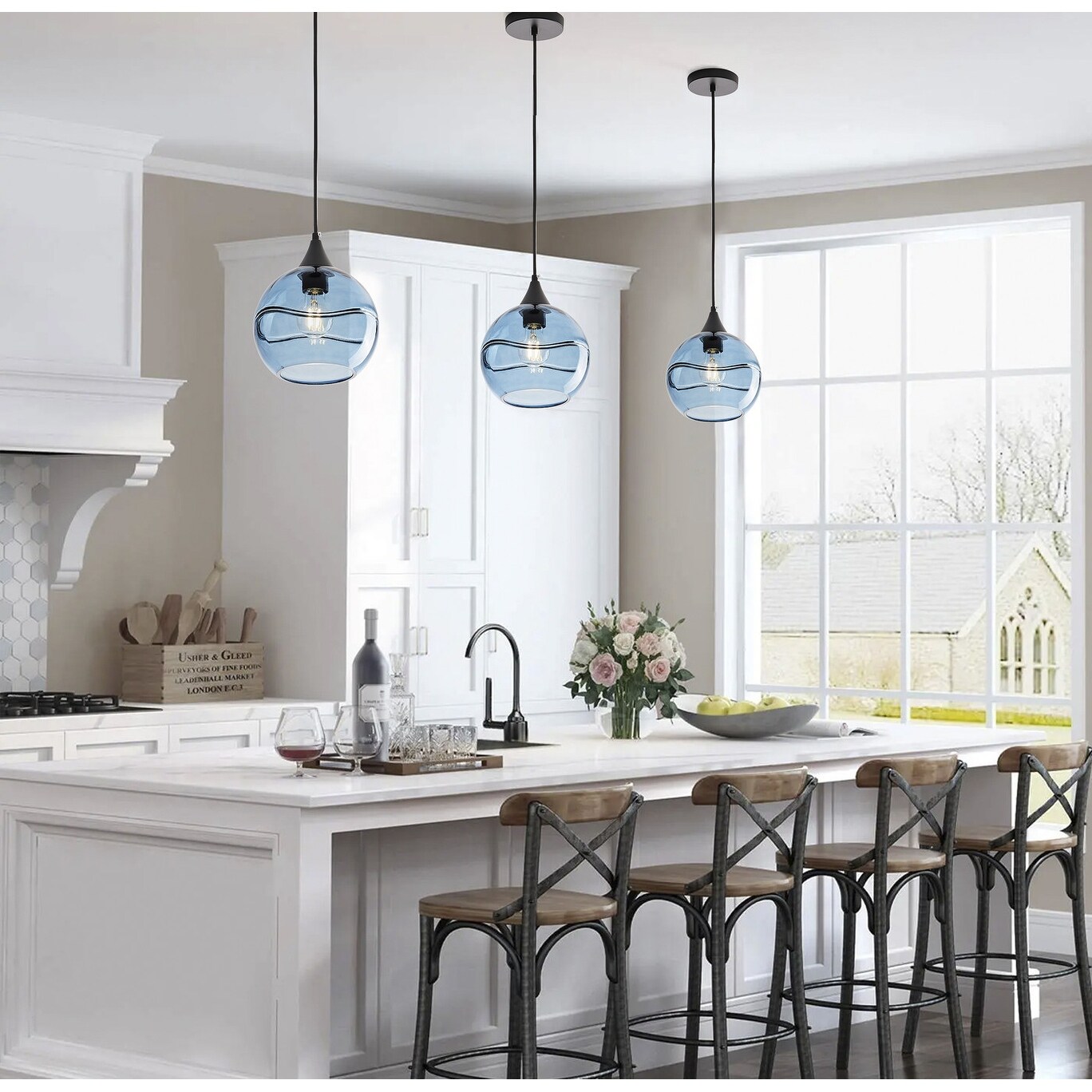 Modern blue pendant lights cheap