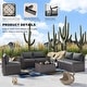preview thumbnail 17 of 99, Outdoor Patio Furniture Set, All Weather PE Wicker Sectional Conversion Sofa set with Firepit(Optional)
