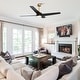 preview thumbnail 2 of 19, 60-in Black Modern ABS 4-Blade Energy Saving DC Motor LED Ceiling Fan with Light and Remote