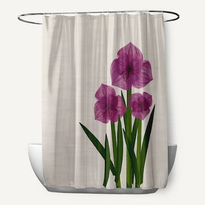 Amaryllis Floral Print Shower Curtain
