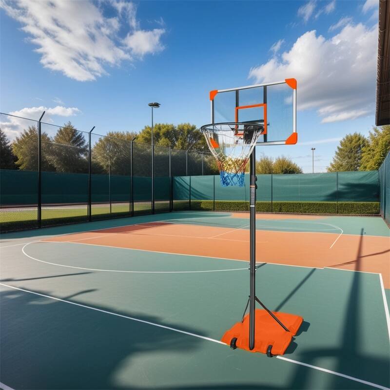 Portable Basketball Goal System w/Stable Base&Wheels,Height Adjustable