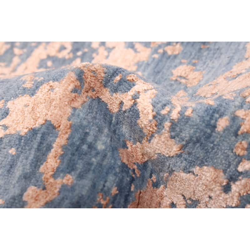 ECARPETGALLERY Hand-knotted Legacy Dark Blue Silk, Wool Rug - 7'10 x 10'2